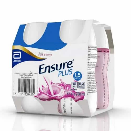 ENSURE PLUS FRUTTI DI BOSCO 4 BOTTIGLIE DA 200 ML - Farmaspeed