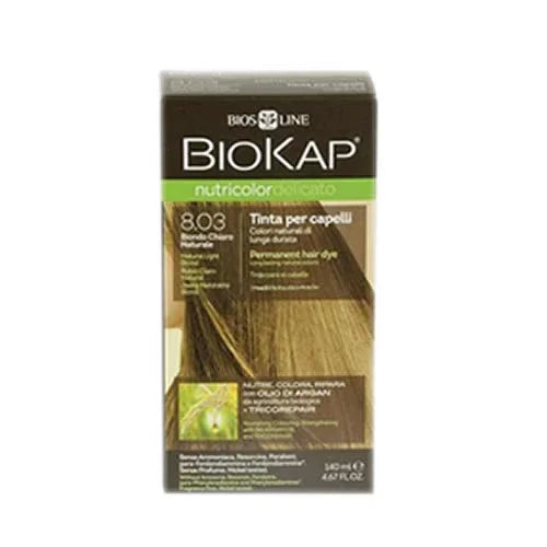 BIOKAP NUTRICOLOR DELICATO 8,03 NEW BIONDO CHIARO NATURALE TINTA 140 ML - Farmaspeed