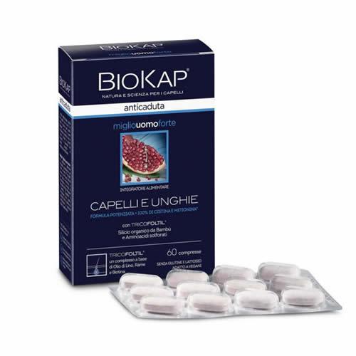 BIOKAP ANTICADUTA MIGLIO UOMO FORTE CON TRICOFOLTIL 60 COMPRESSE - Farmaspeed
