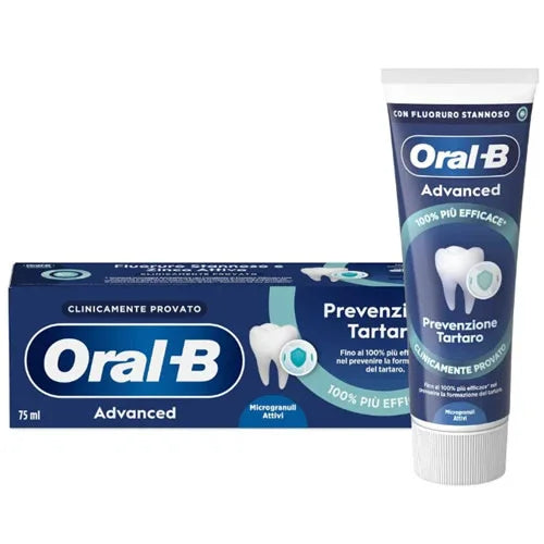 ORALB ADVANCED PREVENZIONE TARTARO MICROGRANULI ATTIVI 75 ML - Farmaspeed