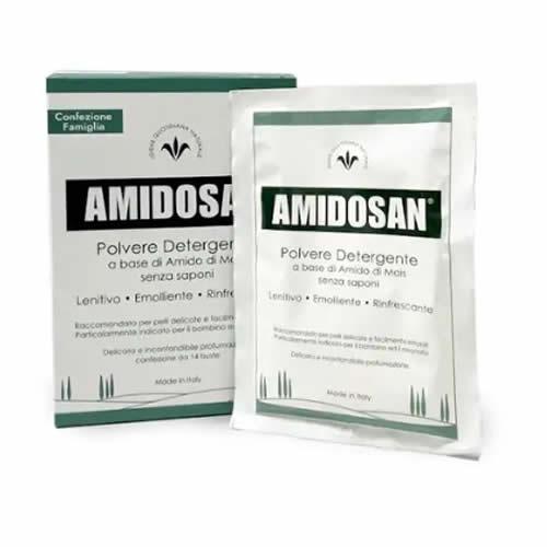 AMIDOSAN POLVERE DETERGENTE LENITIVA EMOLLIENTE RINFRESCANTE 14 BUSTE 40 G - Farmaspeed