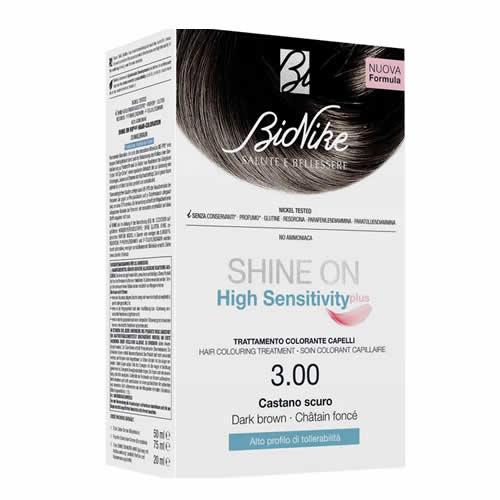 SHINE ON HIGH SENSITIVITY PLUS CASTANO SCURO 3,00 RIVELATORE IN CREMA 75 ML + CREMA COLORANTE 50 ML - Farmaspeed