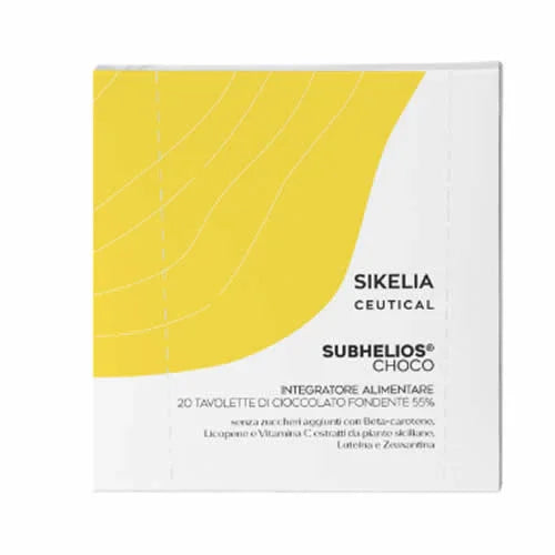 SUBHELIOS CHOCO 20 BARRETTE DI CIOCCOLATO FONDENTE 55% DA 7 G - Farmaspeed