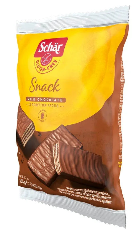 SCHAR SNACK CON CIOCCOLATO AL LATTE E NOCCIOLE 3 WAFER X 35 G - Farmaspeed