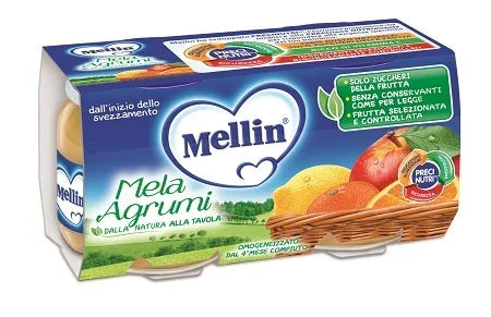 MELLIN OMOGENEIZZATO MELA AGRUMI 100 G 2 PEZZI - Farmaspeed