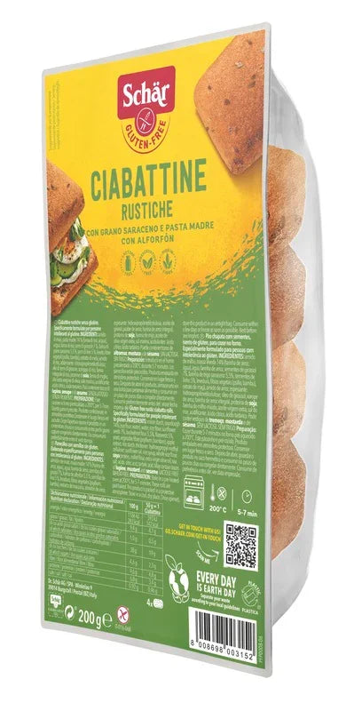 SCHAR CIABATTINE RUSTICHE SENZA LATTOSIO 200 G - Farmaspeed