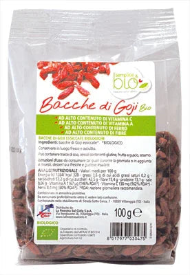FSC SEMPLICE&BIO BACCHE DI GOJI BIO AD ALTO CONTENUTO DI FIBRA 100 G - Farmaspeed