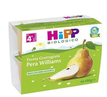 HIPP BIO HIPP BIO FRUTTA GRATTUGGIATA PERA WILLIAMS 4X100 G - Farmaspeed