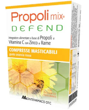 PROPOLI MIX DEFEND 30 COMPRESSE MASTICABILI GUSTO ARANCIA - Farmaspeed