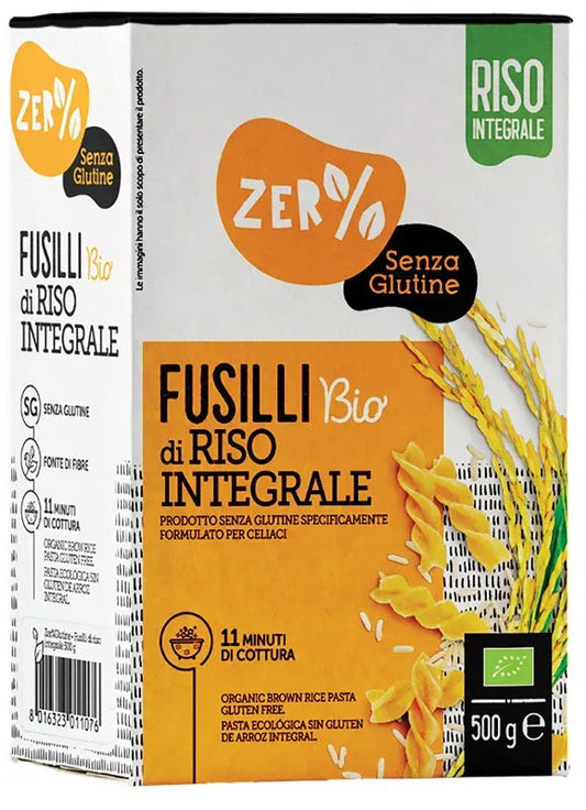 ZERO% GLUTINE FUSILLI DI RISO INTEGRALE SENZA GLUTINE BIO 500 G - Farmaspeed