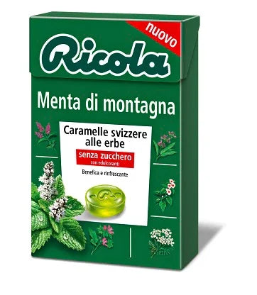 RICOLA MENTA DI MONTAGNA SENZA ZUCCHERO 50 G - Farmaspeed
