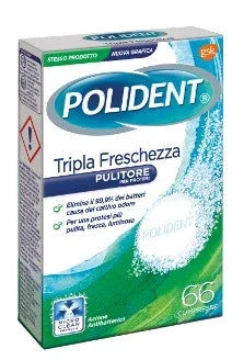 POLIDENT TRIPLA FRESCHEZZA 66 COMPRESSE - Farmaspeed
