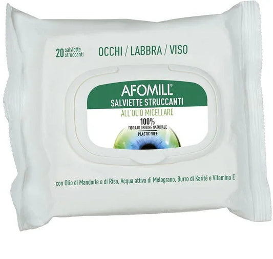 AFOMILL SALVIETTINE STRUCCANTI OLIO MICELLARE 20 PEZZI - Farmaspeed