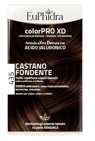 EUPHIDRA COLORPRO XD 435 CASTANO FONDENTE GEL COLORANTE CAPELLI IN FLACONE + ATTIVANTE + BALSAMO + GUANTI - Farmaspeed