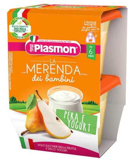 PLASMON LA MERENDA DEI BAMBINI SAPORI DI NATURA PERA YOGURT ASETTICO 2 X 120 G - Farmaspeed