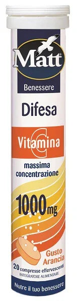 MATT BENESSERE DIFESA VITAMINA C 20 COMPRESSE EFFERVESCENTI GUSTO ARANCIA - Farmaspeed
