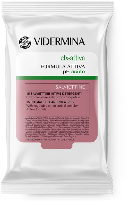 VIDERMINA CLX ATTIVA 15 SALVIETTE INTIME DETERGENTI - Farmaspeed