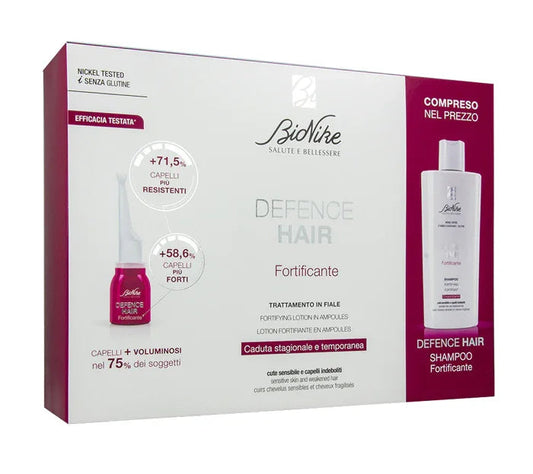 DEFENCE HAIR BIPACK RIDENSIFICANTE 21 FIALE 6 ML + SHAMPOO 200 ML - Farmaspeed