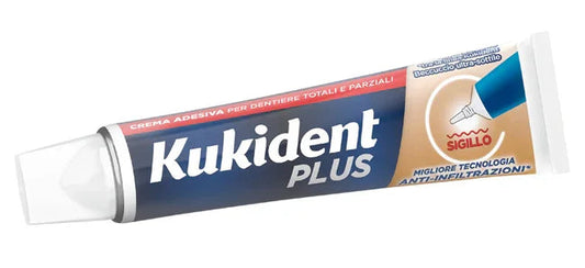 KUKIDENT PLUS BARRIERA ANTI-CIBO NEUTRO CREMA ADESIVA DENTIERE 40 G - Farmaspeed
