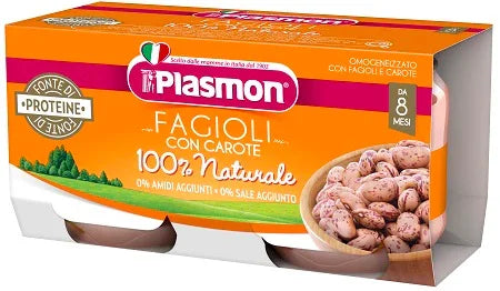 PLASMON OMOGENEIZZATO FAGIOLI BORLOTTI E CAROTE 2X80 G - Farmaspeed