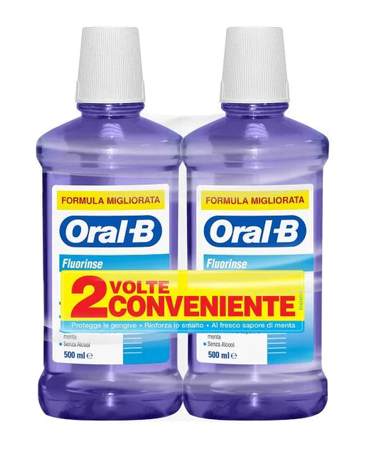 ORALB FLUORINSE COLLUTORIO ANTI CARIE 2 X 500 ML - Farmaspeed