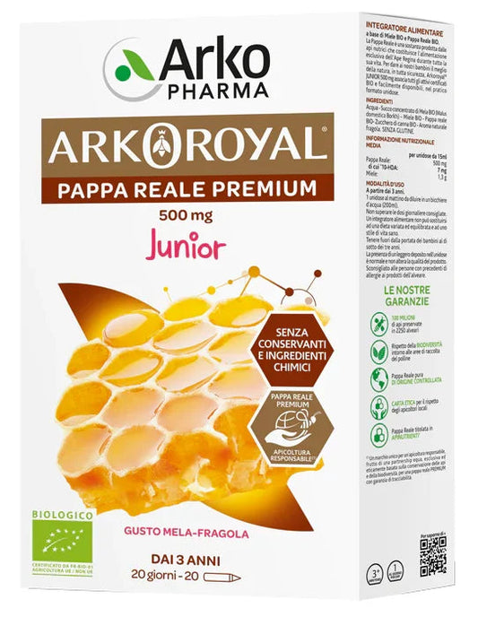 ARKOROYAL JUNIOR PAPPA REALE 500MG BIO 20 FIALOIDI PROMO - Farmaspeed
