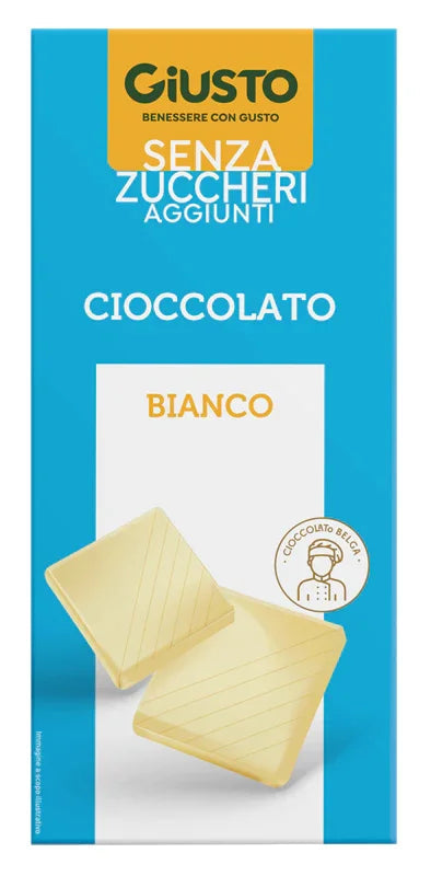 GIUSTO SENZA ZUCCHERO CIOCCOLATO BIANCO 85 G - Farmaspeed
