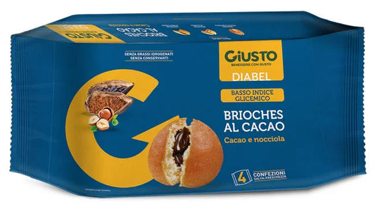 GIUSTO DIABEL BRIOCHE CACAO 4 PEZZI DA 45 G - Farmaspeed