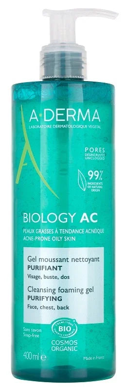 ADERMA BIOLOGY AC GEL DETERGENTE SCHIUMOGENO PURIFICANTE 400 ML - Farmaspeed