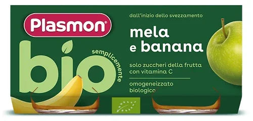 PLASMON OMOGENEIZZATO BIO BANANA MELA 2 VASETTI X 80 G - Farmaspeed
