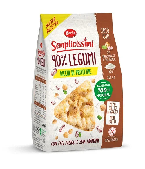 DORIA SEMPLICISSIMI SNACK 90% LEGUMI CECI-FAGIOLI-SOIA 60 G - Farmaspeed