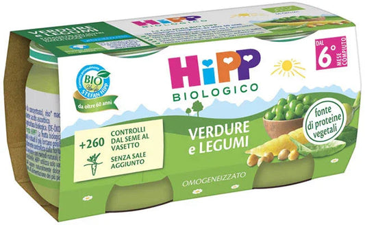 HIPP BIO OMOGENEIZZATO VERDURE/LEGUMI 2X80 G - Farmaspeed