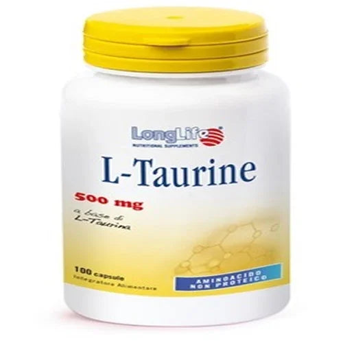 LONGLIFE L-TAURINE 500 MG 100 CAPSULE DI GELATINA DA 6,2 G - Farmaspeed