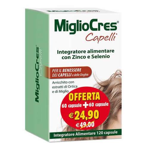 MIGLIOCRES CAPELLI 60 CAPSULE + 60 CAPSULE PROMOZIONE - Farmaspeed