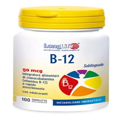 LONGLIFE B12 50MCG SUBLINGUALE 100 TAVOLETTE - Farmaspeed