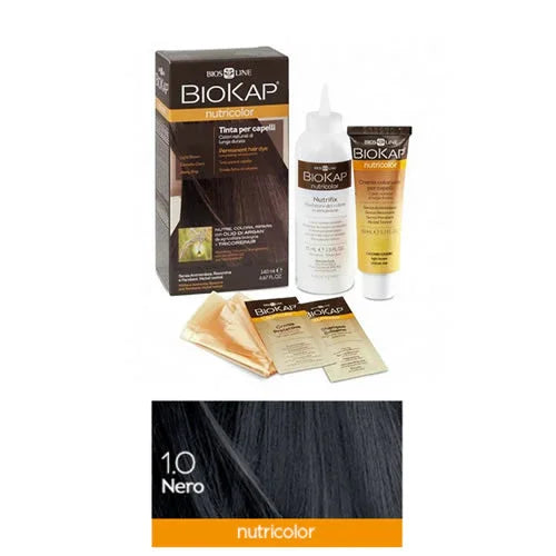 BIOKAP NUTRICOLOR 1,0 NERO TINTA TUBO + FLACONE - Farmaspeed