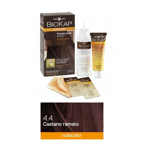 BIOKAP NUTRICOLOR 4,4 NEW CASTANO RAMATO TINTA TUBO + FLACONE - Farmaspeed