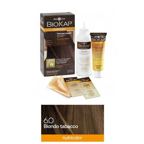 BIOKAP NUTRICOLOR 6,0 BIONDO TABACCO TINTA TUBO + FLACONE - Farmaspeed