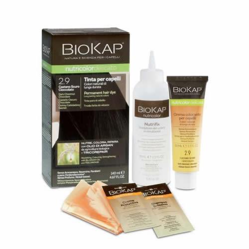 BIOKAP NUTRICOLOR DELICATO 4,00 CASTANO NATURALE TINTA TUBO + FLACONE - Farmaspeed