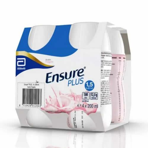 ENSURE PLUS FRAGOLA 4 BOTTIGLE DA 200 ML - Farmaspeed