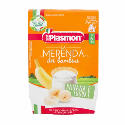 PLASMON LA MERENDA DEI BAMBINI SAPORI DI NATURA BANANA YOGURT ASETTICO 2 X 120 G - Farmaspeed