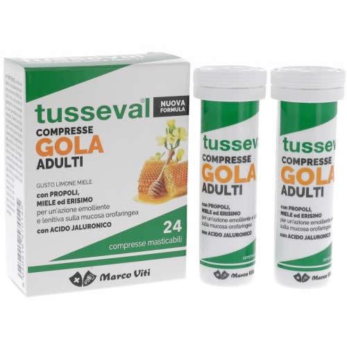 TUSSEVAL GOLA ADULTI 24 COMPRESSE MASTICABILI LIMONE E MIELE - Farmaspeed