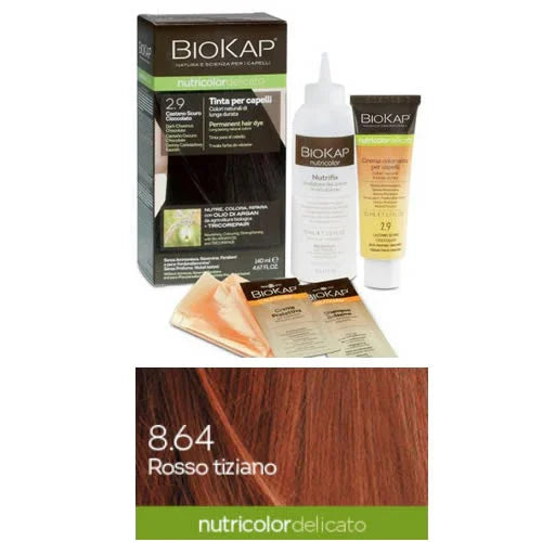BIOKAP NUTRICOLOR DELICATO 8,64 ROSSO TIZIANO TINTA 140 ML - Farmaspeed