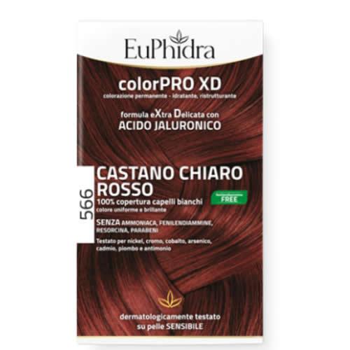 EUPHIDRA COLORPRO GEL COLORANTE CAPELLI XD 566 CASTANO CHIARO ROSSO 50 ML + ATTIVANTE + BALSAMO + GUANTI - Farmaspeed