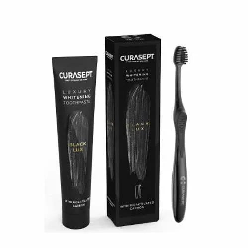 CURASEPT BLACK LUXURY WHITENING DENTIFRICIO 75 ML + SPAZZOLINO - Farmaspeed