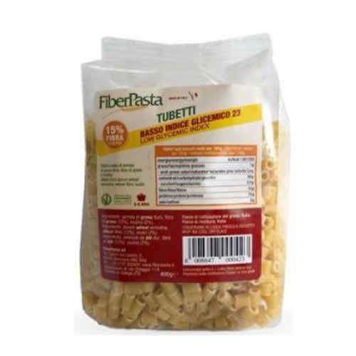 FIBERPASTA TUBETTI DA BRODO SENZA UOVO A BASSO INDICE GLICEMICO 400 G - Farmaspeed