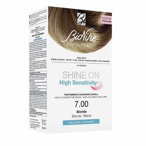 SHINE ON HIGH SENSITIVITY PLUS BIONDO 7,00 RIVELATORE IN CREMA 75 ML + CREMA COLORANTE 50 ML - Farmaspeed