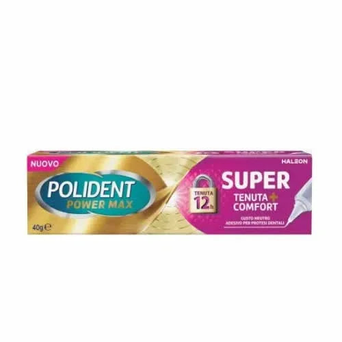 CREMA ADESIVA PROTESI DENTALI POLIDENT POWER MAX SUPER TENUTA+COMFORT 40 G - Farmaspeed