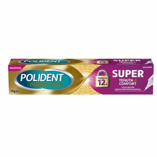 CREMA ADESIVA PROTESI DENTALI POLIDENT POWER MAX SUPER TENUTA+COMFORT 70 G - Farmaspeed