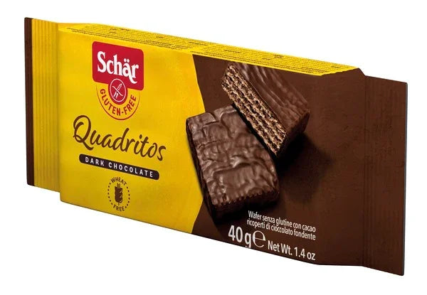 SCHAR QUADRITOS WAFER CON CACAO RICOPERTI DI CIOCCOLATO FONDENTE 40 G - Farmaspeed